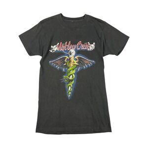 Vtg Motley Crue Dr Feelgood Tee Men's S Black 80s Band Tour Shirt Single Stitch